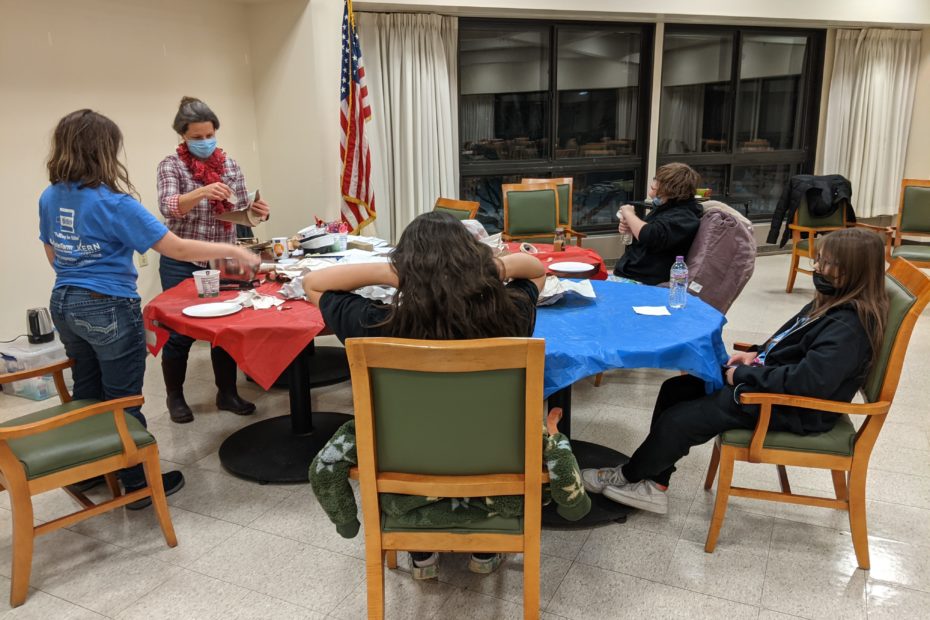 Duluth Art Institute's youth leadership program making masks at the LNPK Community Hub